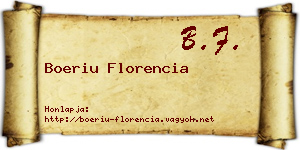 Boeriu Florencia névjegykártya